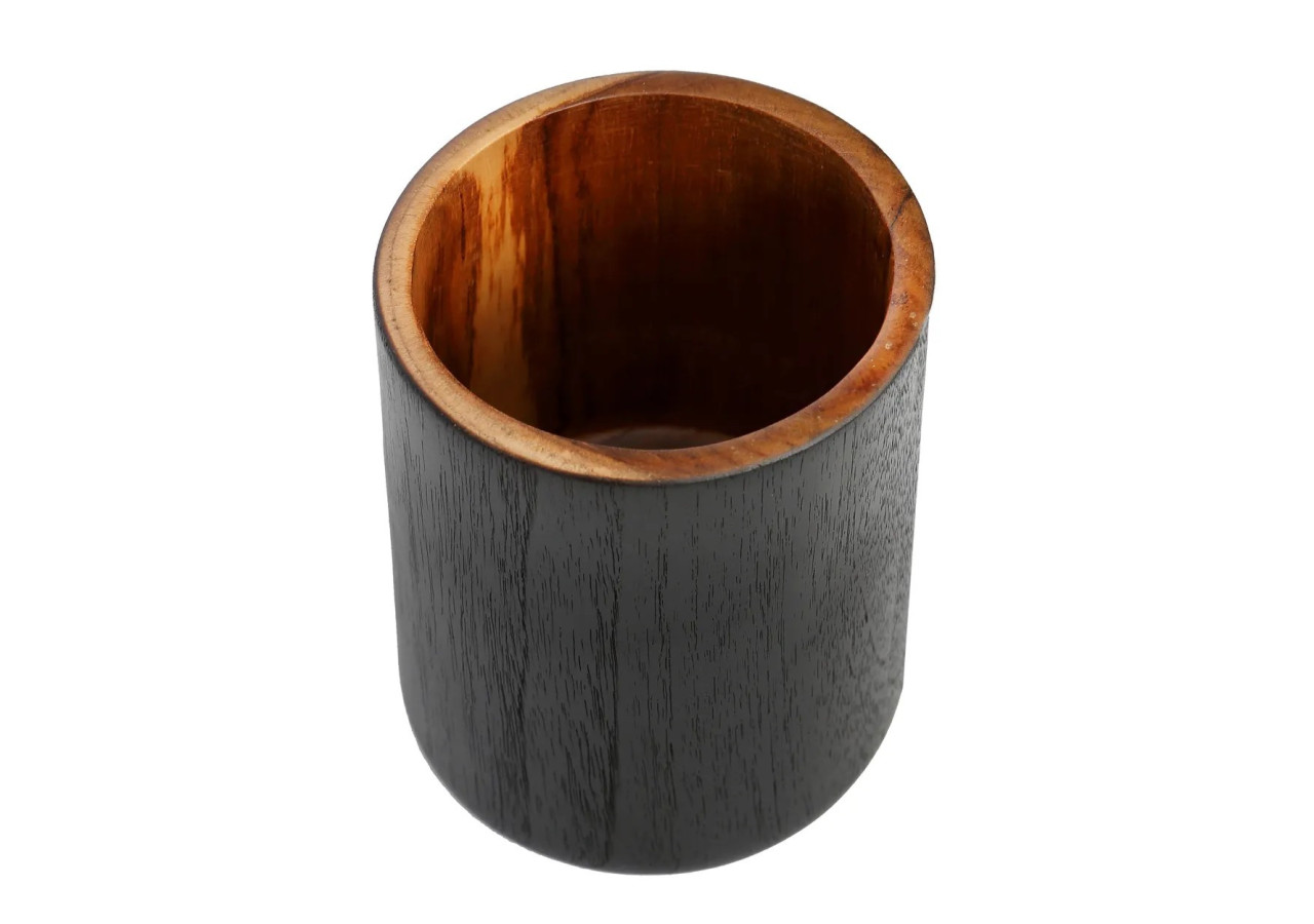 Vase Bondi - Rond en Teck - JAES017NB - Bazar Bizar