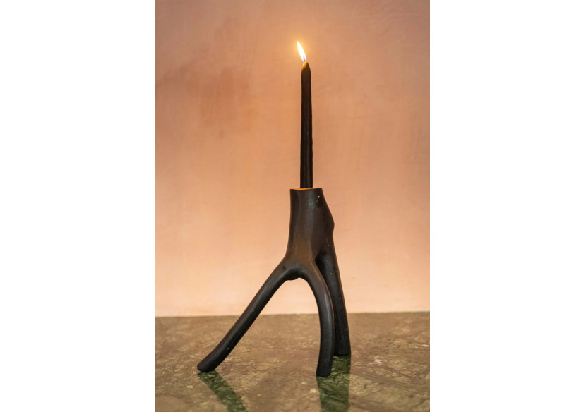 Bougeoir Triple Branche - Noir - JABR035B - Bazar Bizar