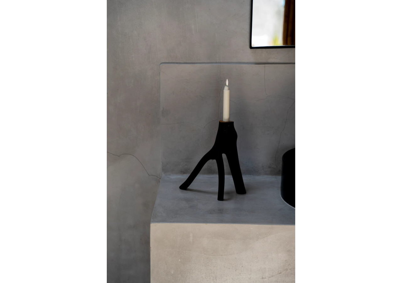 Bougeoir Triple Branche - Noir - JABR035B - Bazar Bizar