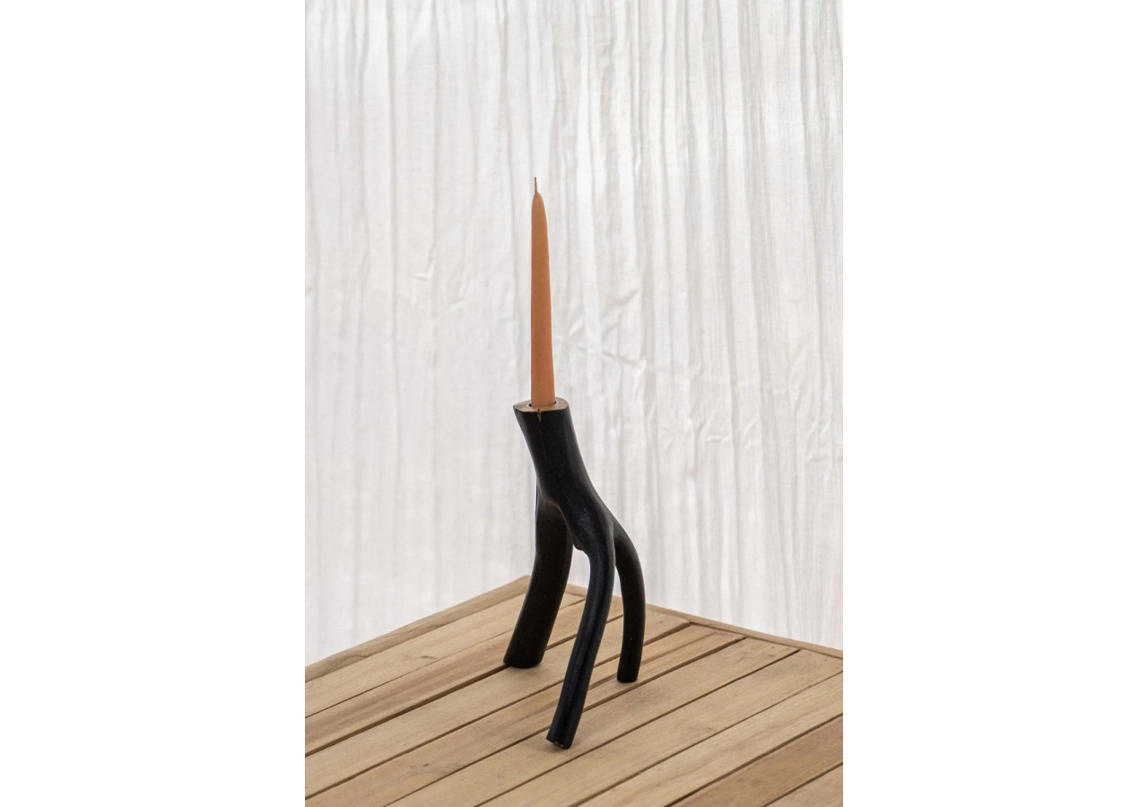 Bougeoir Triple Branche - Noir - JABR035B - Bazar Bizar