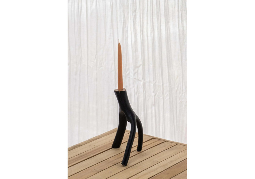 Bougeoir Triple Branche - Noir - JABR035B - Bazar Bizar