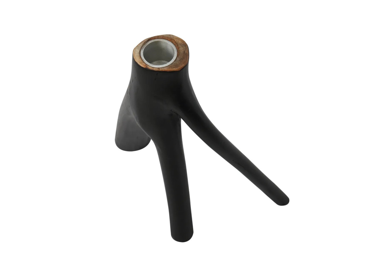 Bougeoir Triple Branche - Noir - JABR035B - Bazar Bizar