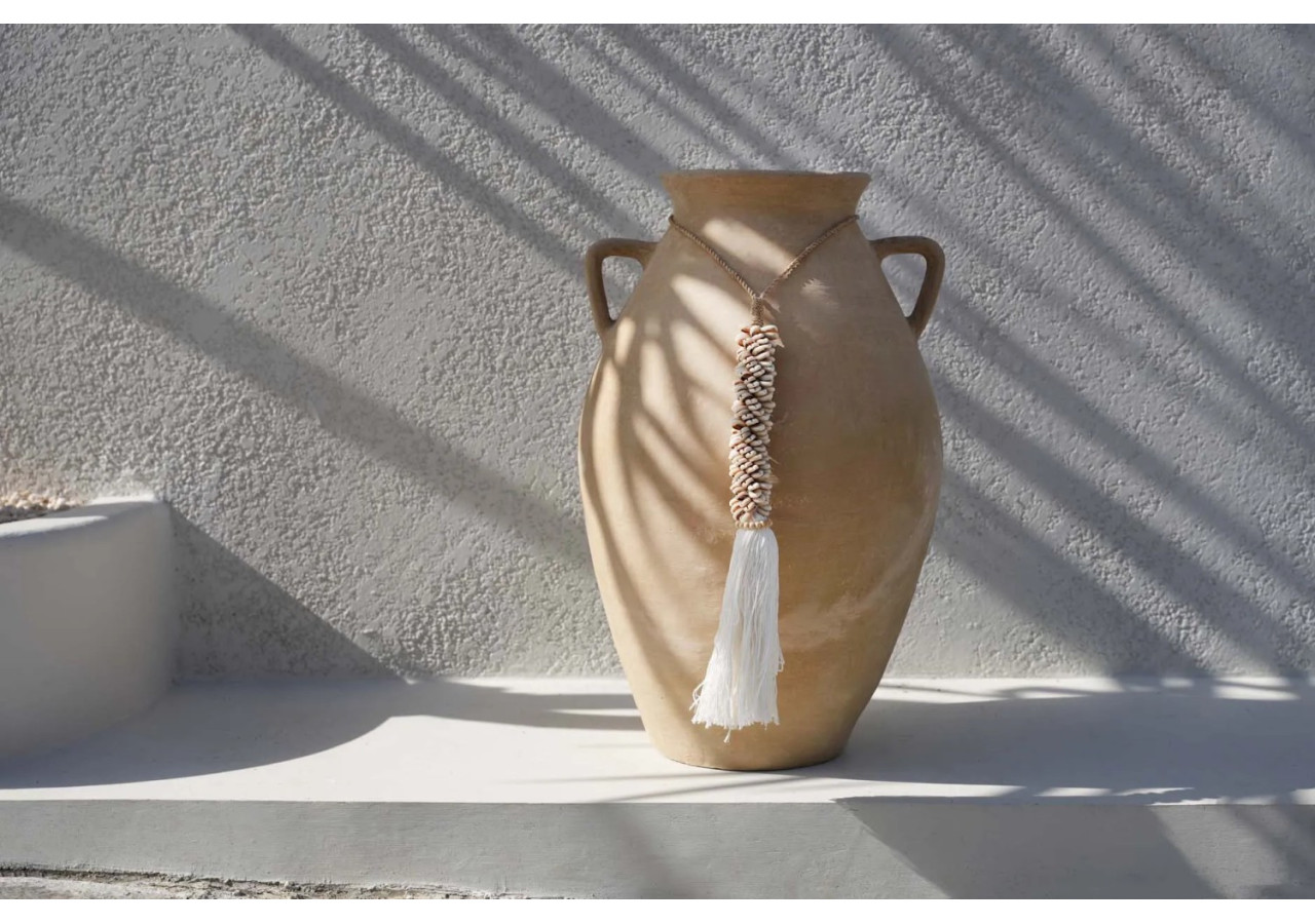 Tassel en Coquillages et Coton - Naturel - BALE053N - Bazar Bizar