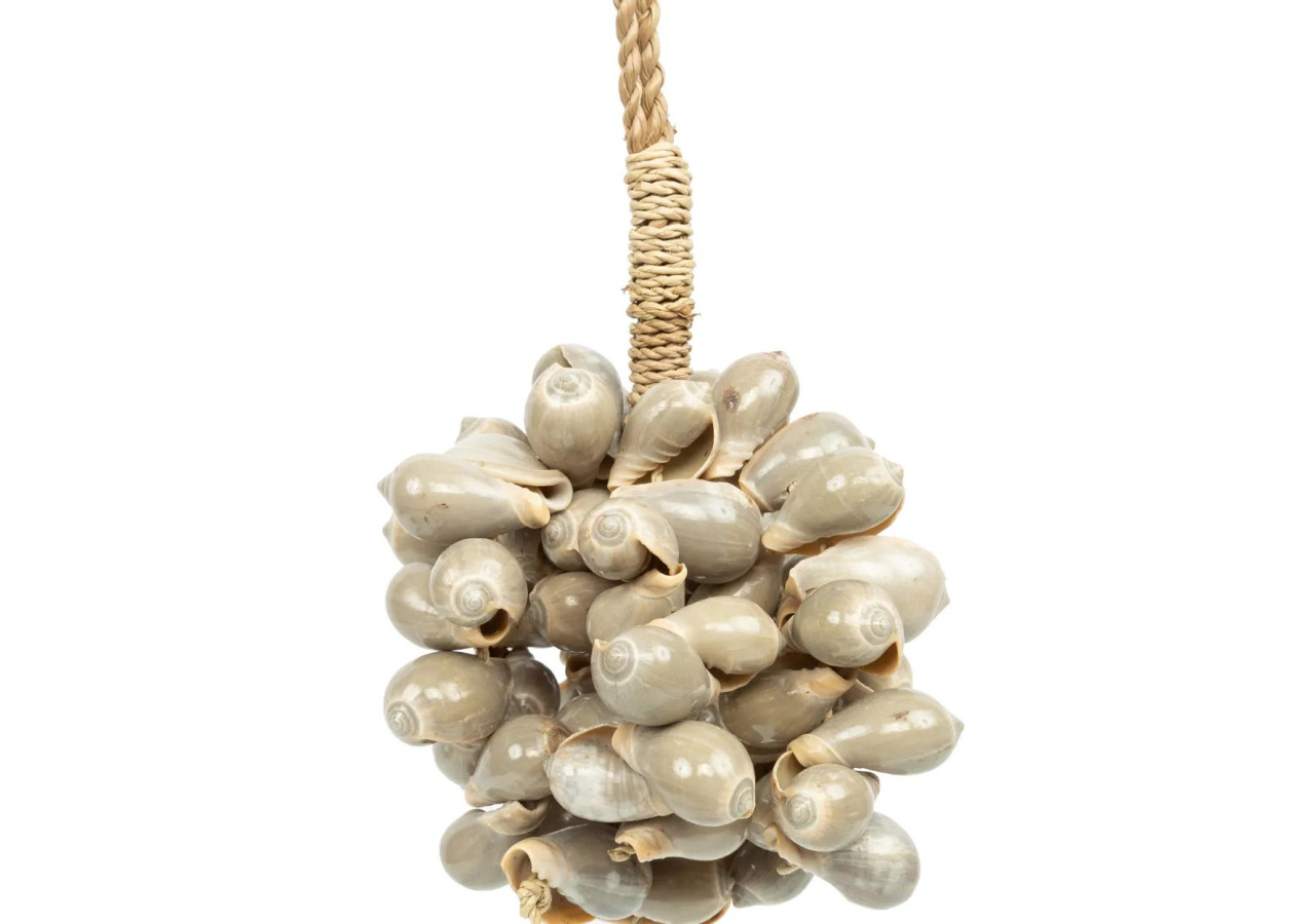 Tassel en Coquillages Gris - BALE046Gr - Bazar Bizar
