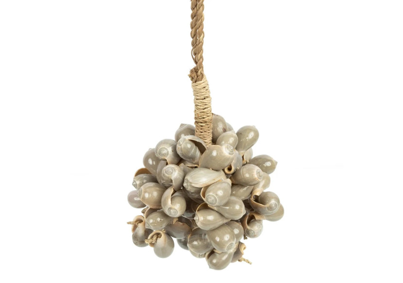 Tassel en Coquillages Gris - BALE046Gr - Bazar Bizar