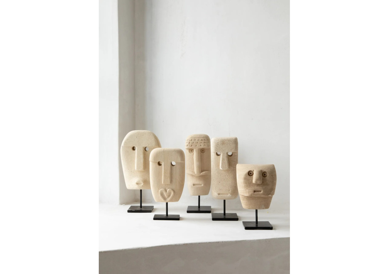 Statue en Pierre Sumba n°20 sur Socle - BAHRA020 - Bazar Bizar