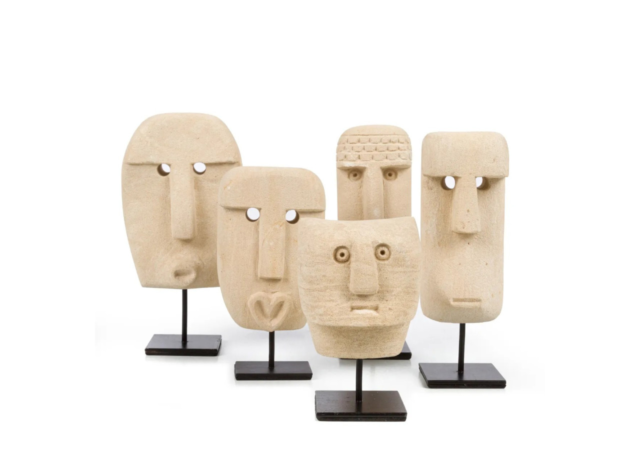 Statue en Pierre Sumba n°20 sur Socle - BAHRA020 - Bazar Bizar