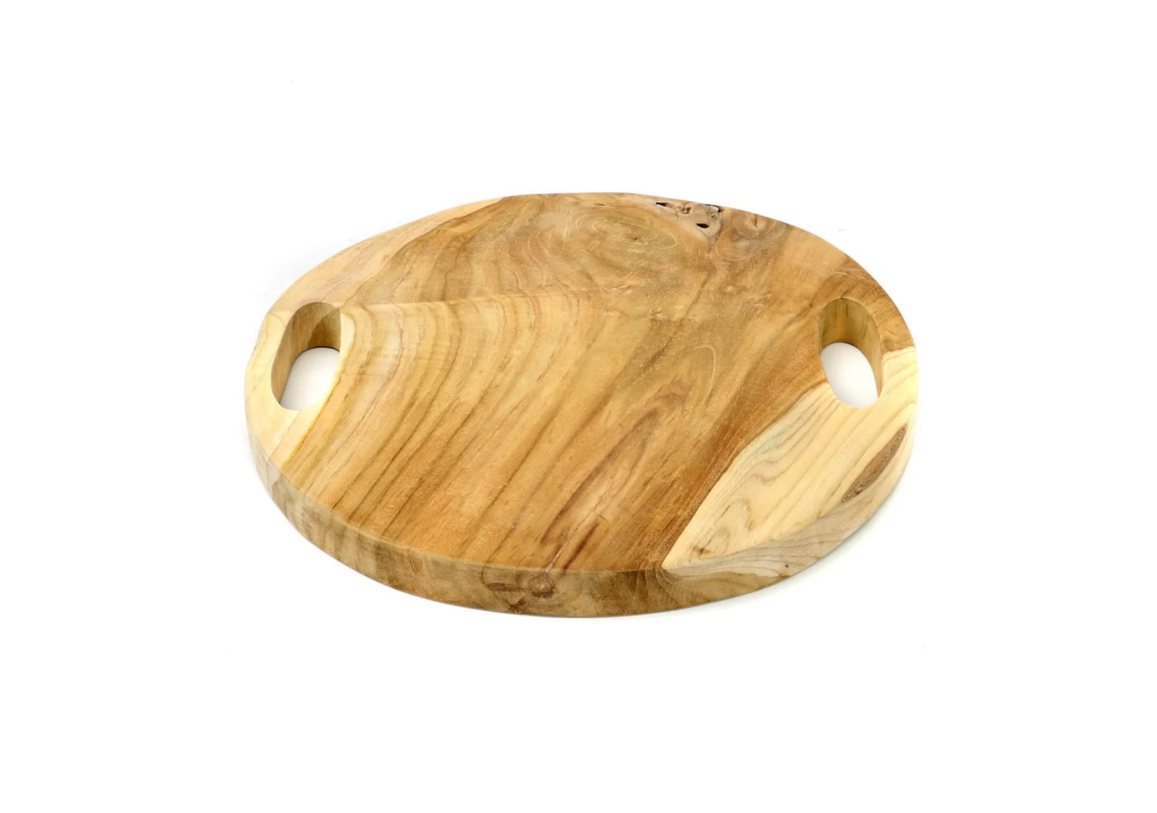 Plateau en Racine de Teck - Naturel - Taille M - JACA021N-M-35 - Bazar Bizar