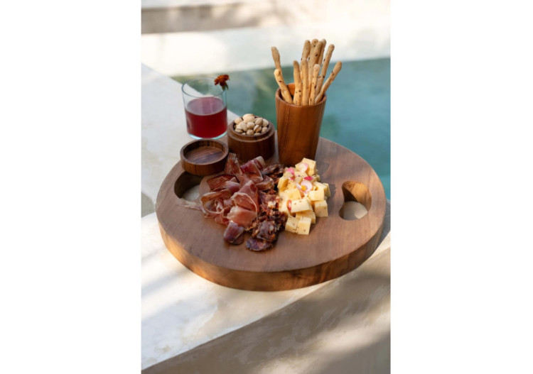 Plateau en Racine de Teck - Naturel - Taille M - JACA021N-M-35 - Bazar Bizar 2