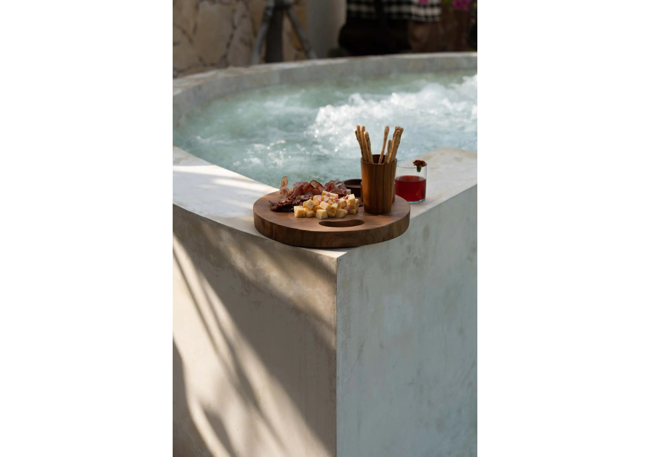 Plateau en Racine de Teck - Naturel - Taille M - JACA021N-M-35 - Bazar Bizar