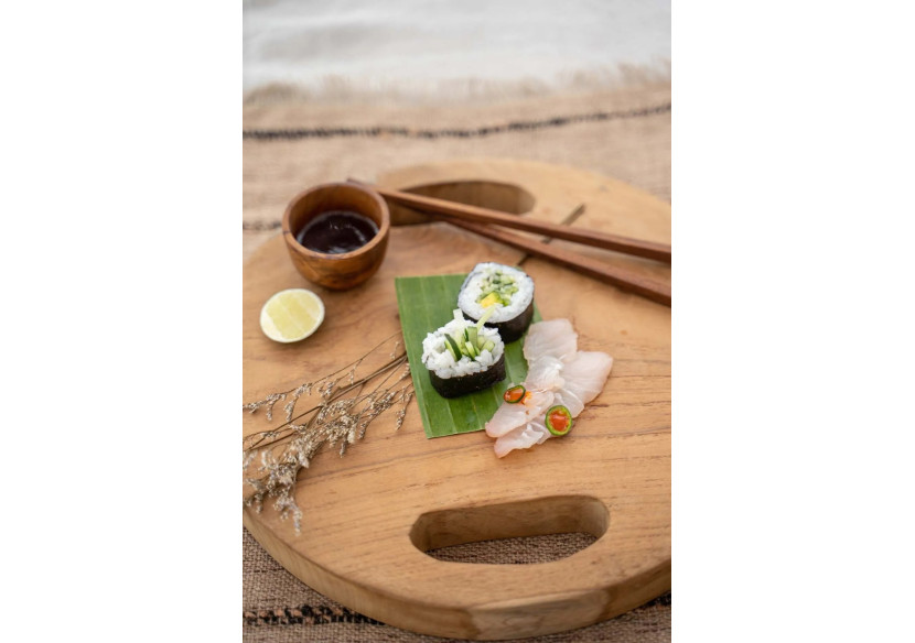 Plateau en Racine de Teck - Naturel - Taille M - JACA021N-M-35 - Bazar Bizar