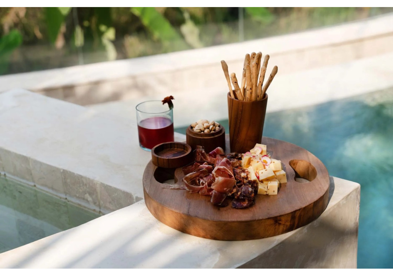 Plateau en Racine de Teck - Naturel - Taille L - JACA021N-L-40 - Bazar Bizar