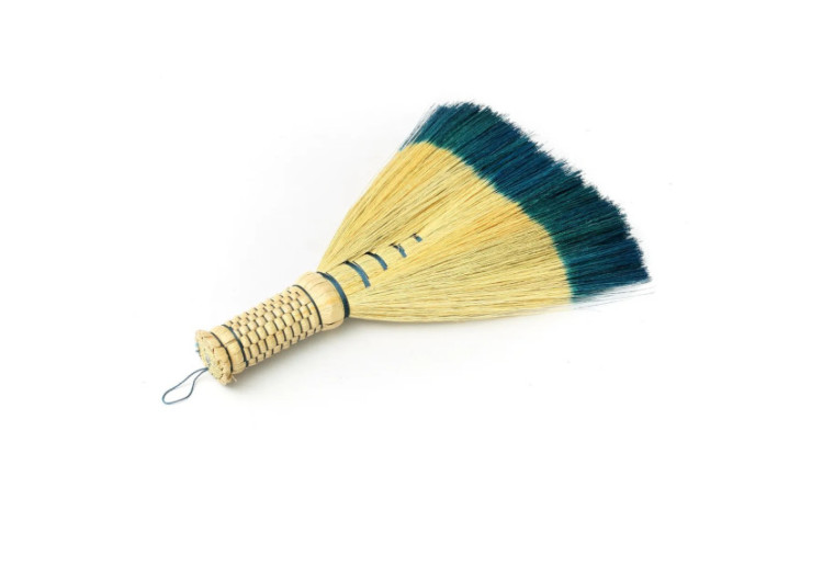 Brosse à balayer - Turquoise naturel - Boho chic - JAAT009NTu - Bazar Bizar