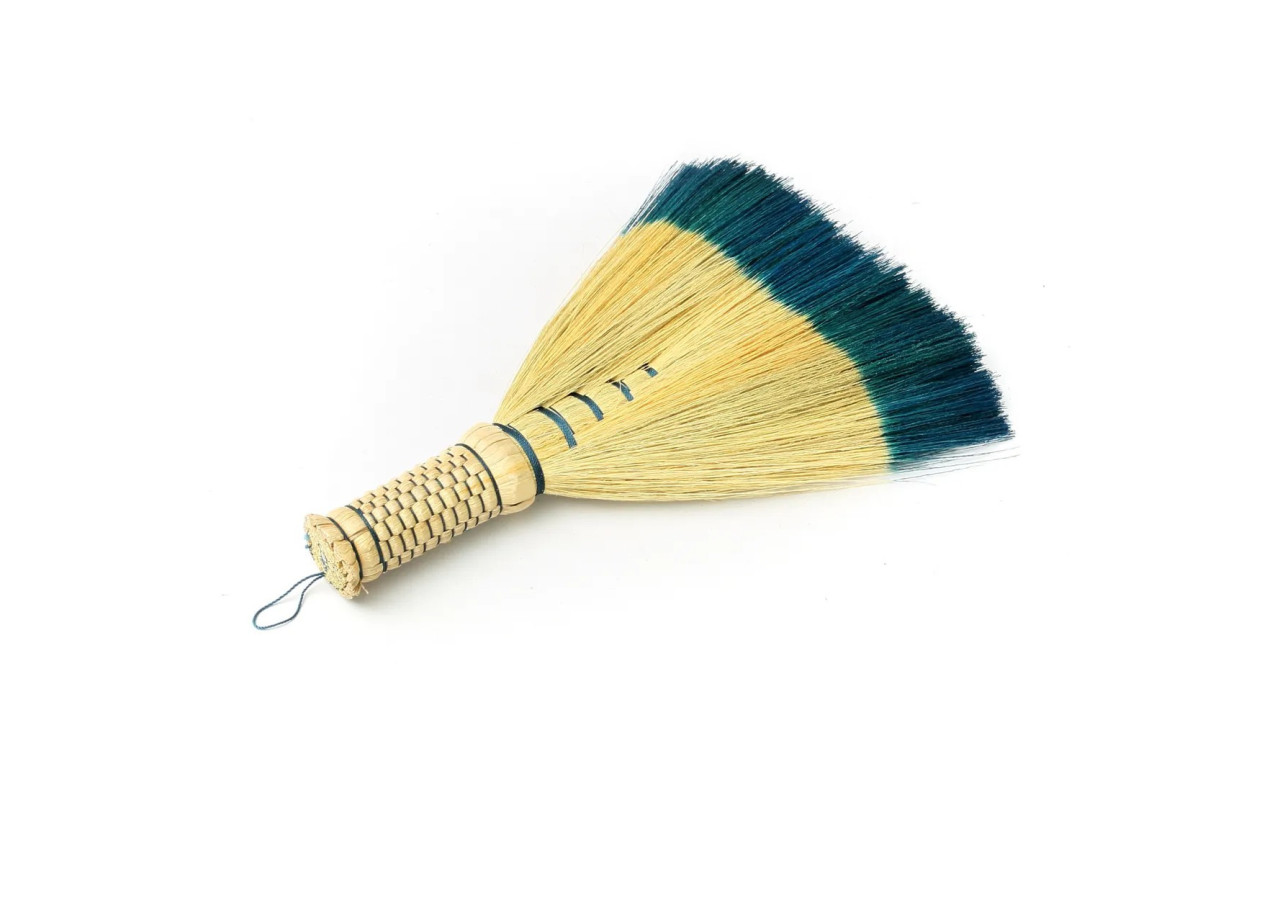 Brosse à balayer - Turquoise naturel - Boho chic - JAAT009NTu - Bazar Bizar