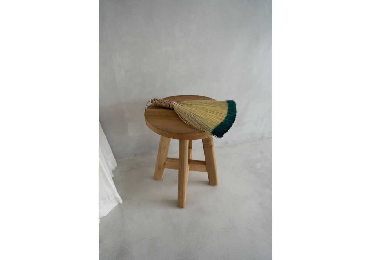 Brosse à balayer - Turquoise naturel - Boho chic - JAAT009NTu - Bazar Bizar