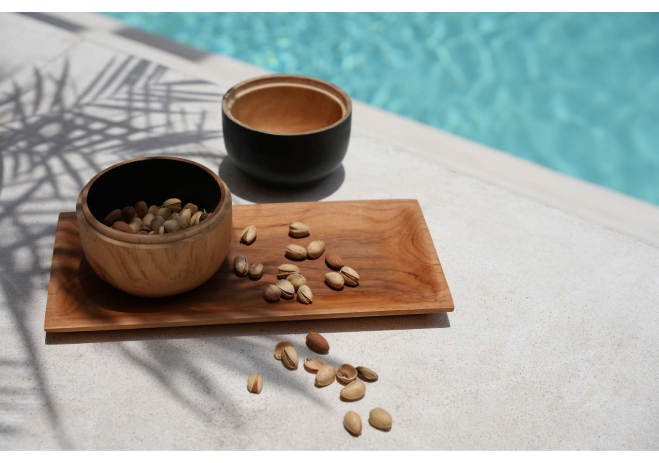 Bol double Bondi - Bois de teck élégant - JAES015NB - Bazar Bizar