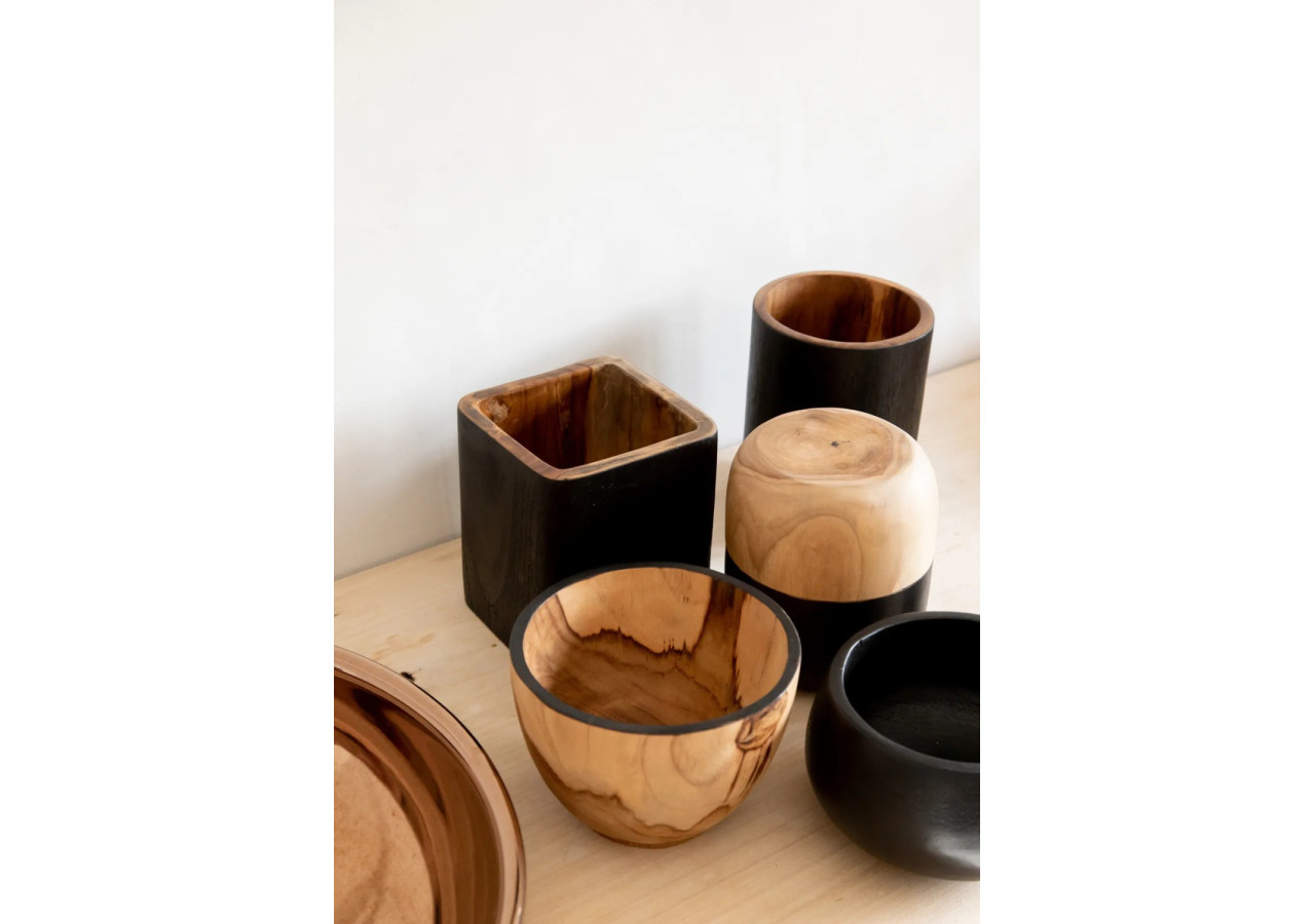 Bol double Bondi - Bois de teck élégant - JAES015NB - Bazar Bizar