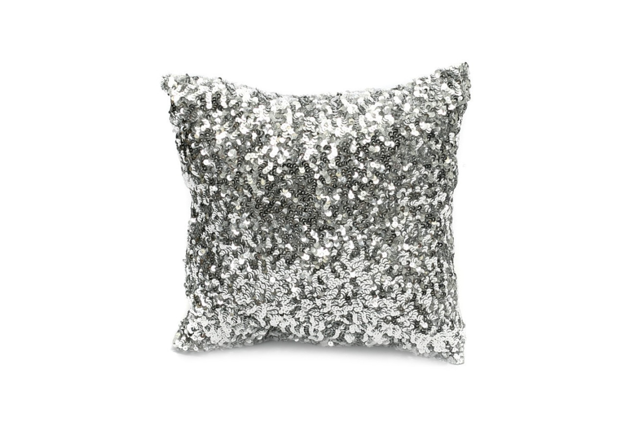 Housse de coussin pailletée - Argent - 40x40 cm - INPG004S-40x40 - Bazar Bizar