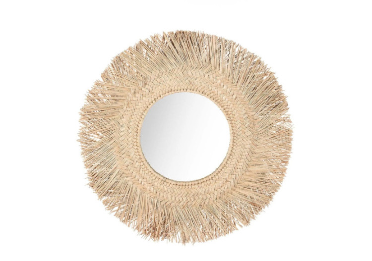 Miroir Rotan Naturel -...