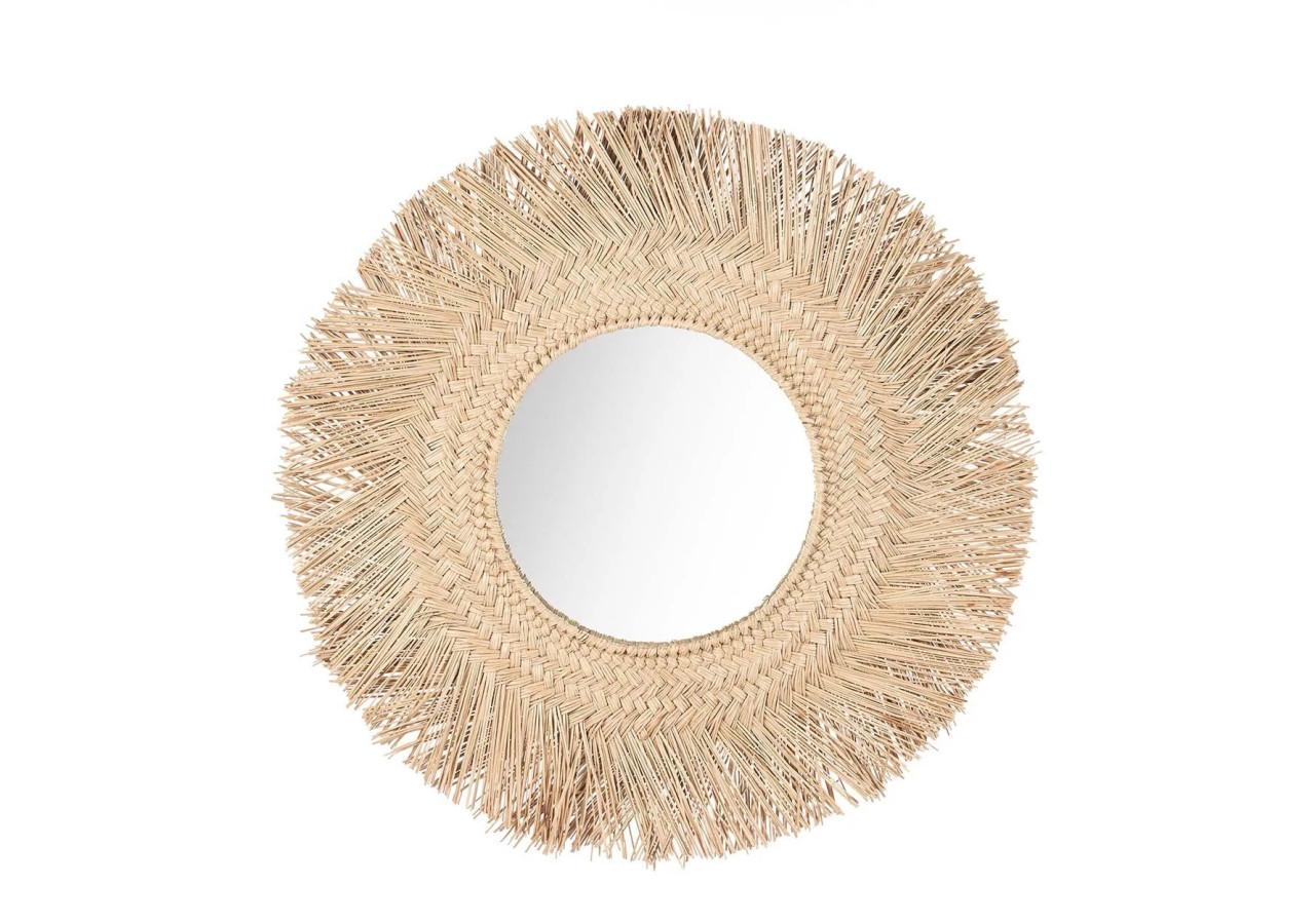 Miroir Rotan Naturel - Élégant cadre tissé - BALE034N-M-65 - Bazar Bizar