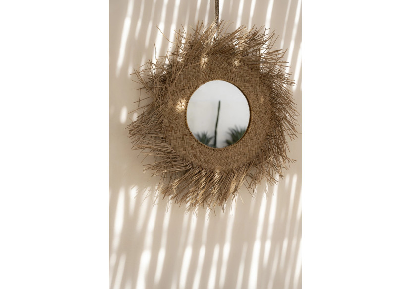 Miroir Rotan Naturel - Élégant cadre tissé - BALE034N-M-65 - Bazar Bizar