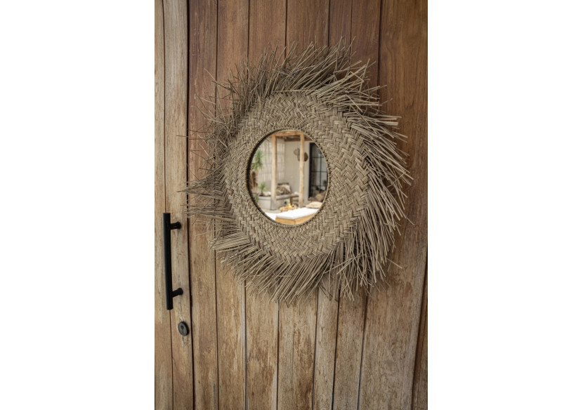 Miroir Rotan Naturel - Élégant cadre tissé - BALE034N-M-65 - Bazar Bizar