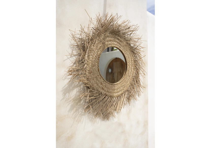 Miroir Rotan Naturel - Élégant cadre tissé - BALE034N-M-65 - Bazar Bizar