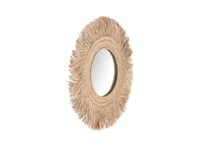 Miroir Rotan Naturel - Élégant cadre tissé - BALE034N-M-65 - Bazar Bizar
