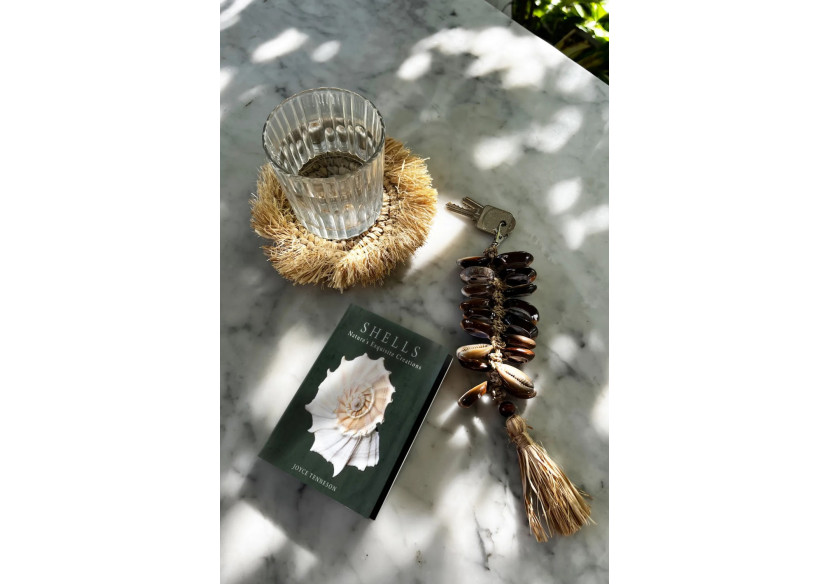 Porte-clés en Raffia - Noir Naturel - BAJN072NB - Bazar Bizar