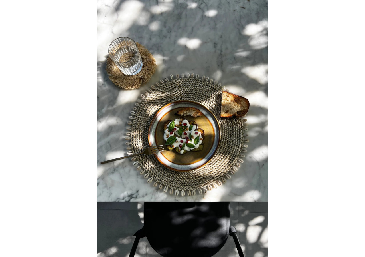 Napperon en Herbe de Mer - Naturel avec Coquillages - BAJN057N - Bazar Bizar