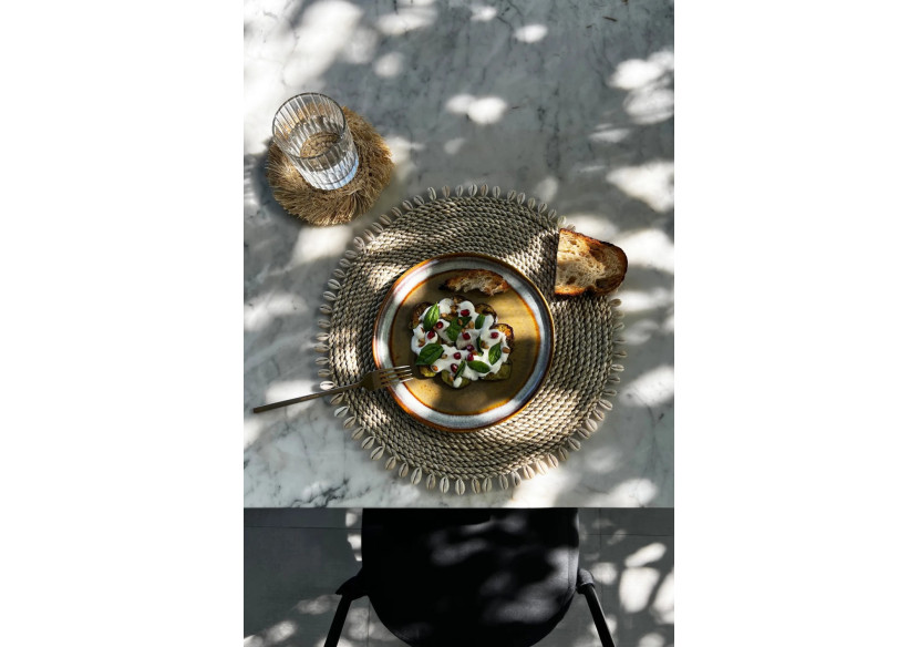 Napperon en Herbe de Mer - Naturel avec Coquillages - BAJN057N - Bazar Bizar Napperon en Herbe de Mer - Naturel avec Coquillages - BAJN057N - Bazar Bizar