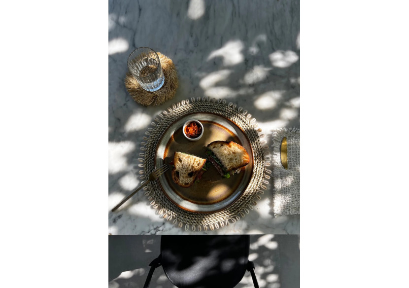 Napperon en Herbe de Mer - Naturel avec Coquillages - BAJN057N - Bazar Bizar Napperon en Herbe de Mer - Naturel avec Coquillages - BAJN057N - Bazar Bizar