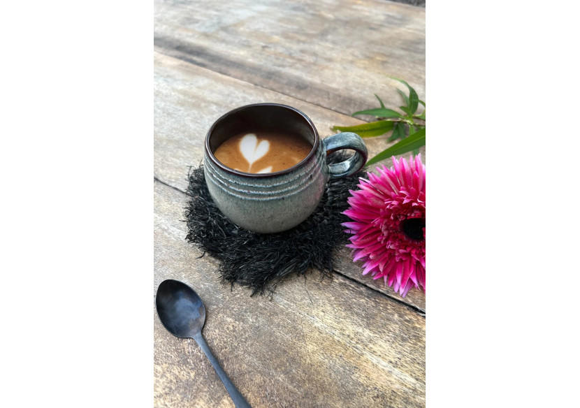 Sous-verre en Raphia - Noir - Élégance et légèreté - BAJN031B - Bazar Bizar