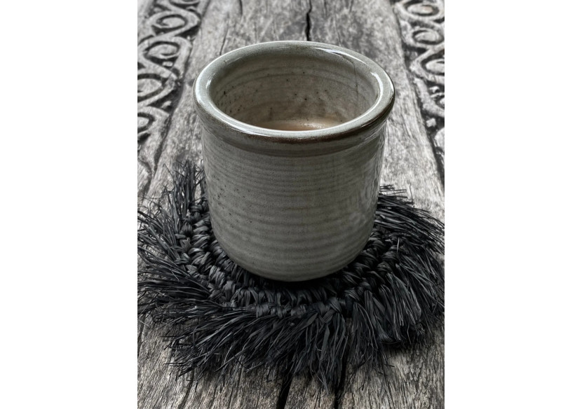 Sous-verre en Raphia - Noir - Élégance et légèreté - BAJN031B - Bazar Bizar