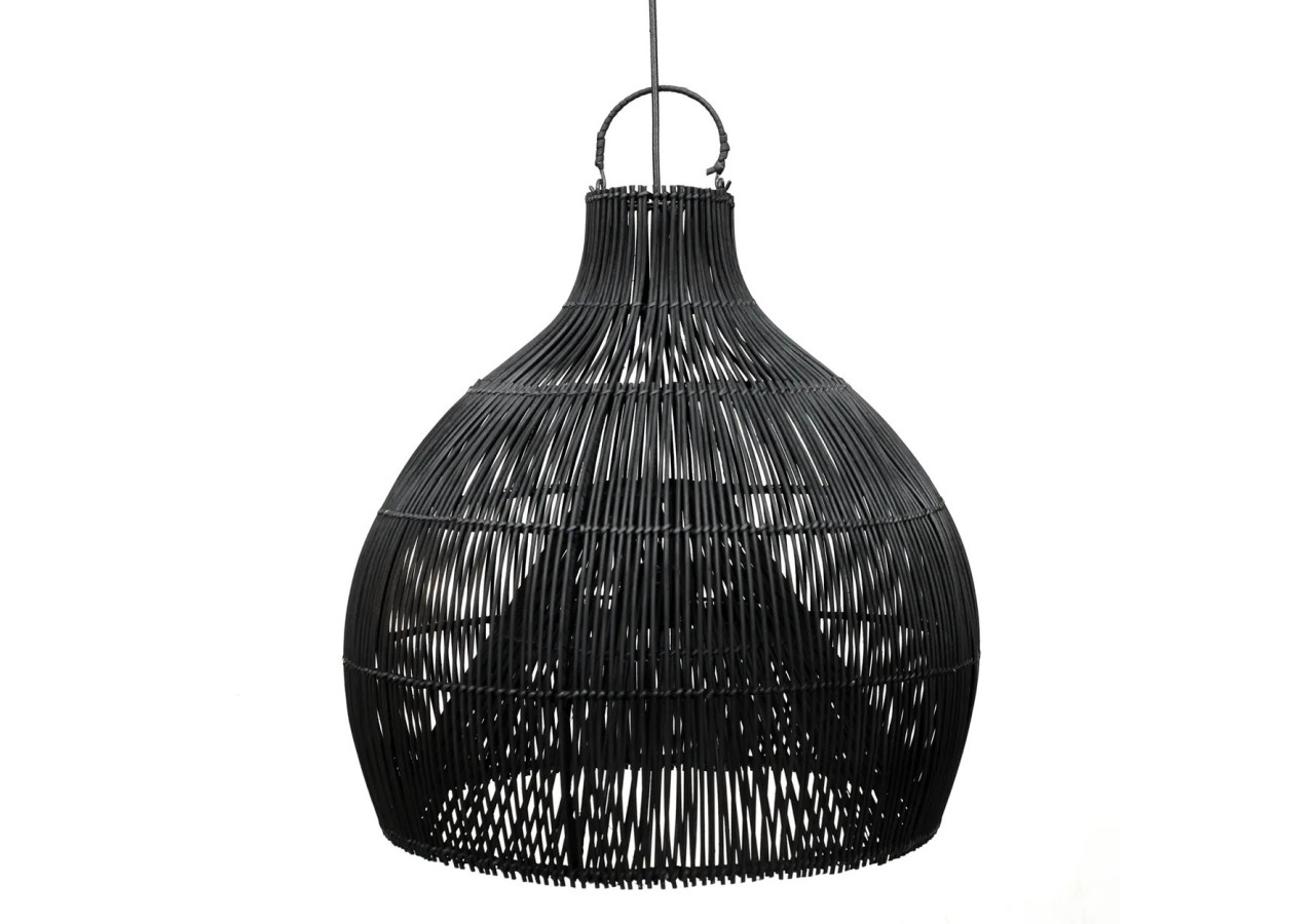 Suspension Rattan Trap - Noir - L - Élégance côtière - BAYU014B-L-55 - Bazar Bizar