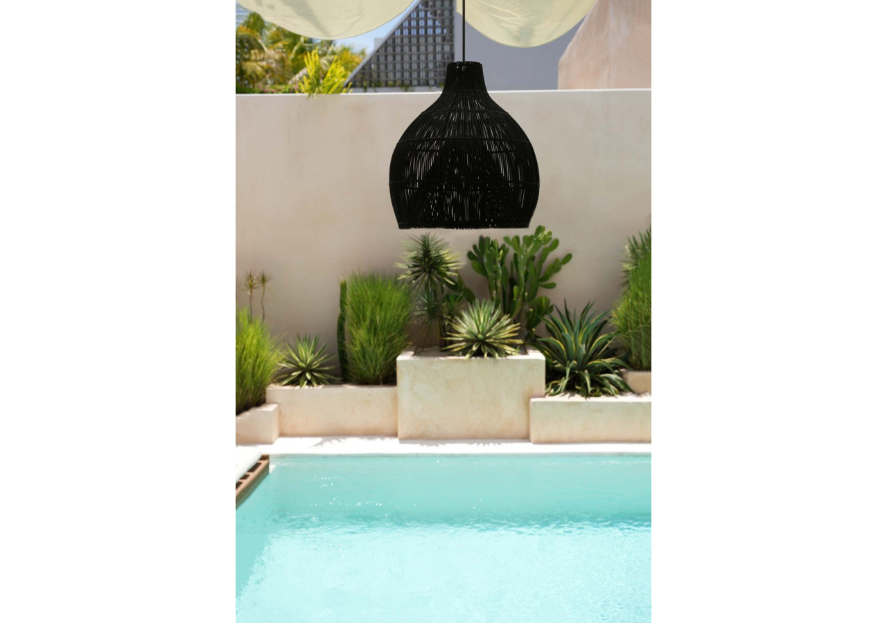 Suspension Rattan Trap - Noir - L - Élégance côtière - BAYU014B-L-55 - Bazar Bizar