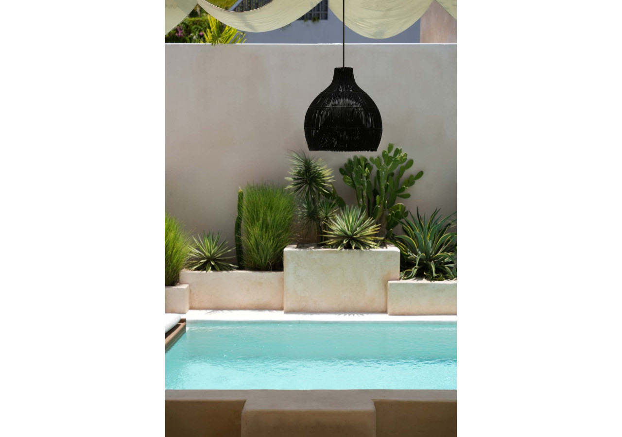 Suspension Rattan Trap - Noir - L - Élégance côtière - BAYU014B-L-55 - Bazar Bizar