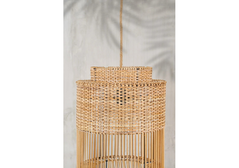 Suspension Rattan Colonial - Élégance Artisanale - JABR029N - Bazar Bizar