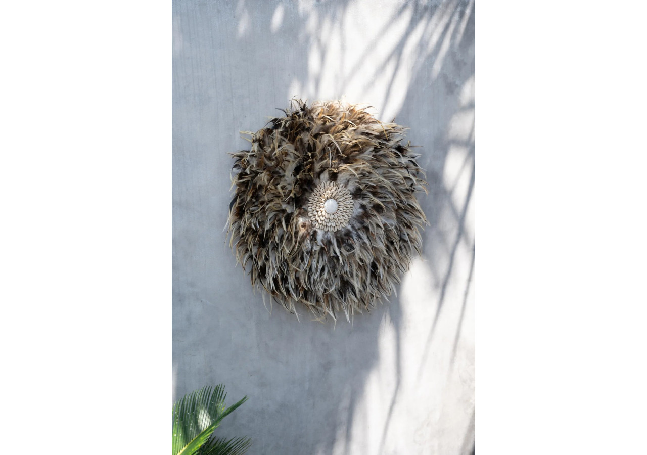 Affichage de Plumes Juju - Gris Brun - M - Élégance Bohème - BALE015GBr-M-50 - Bazar Bizar