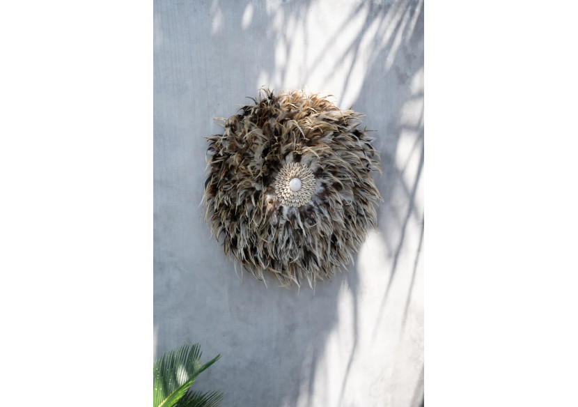 Affichage de Plumes Juju - Gris Brun - M - Élégance Bohème - BALE015GBr-M-50 - Bazar Bizar