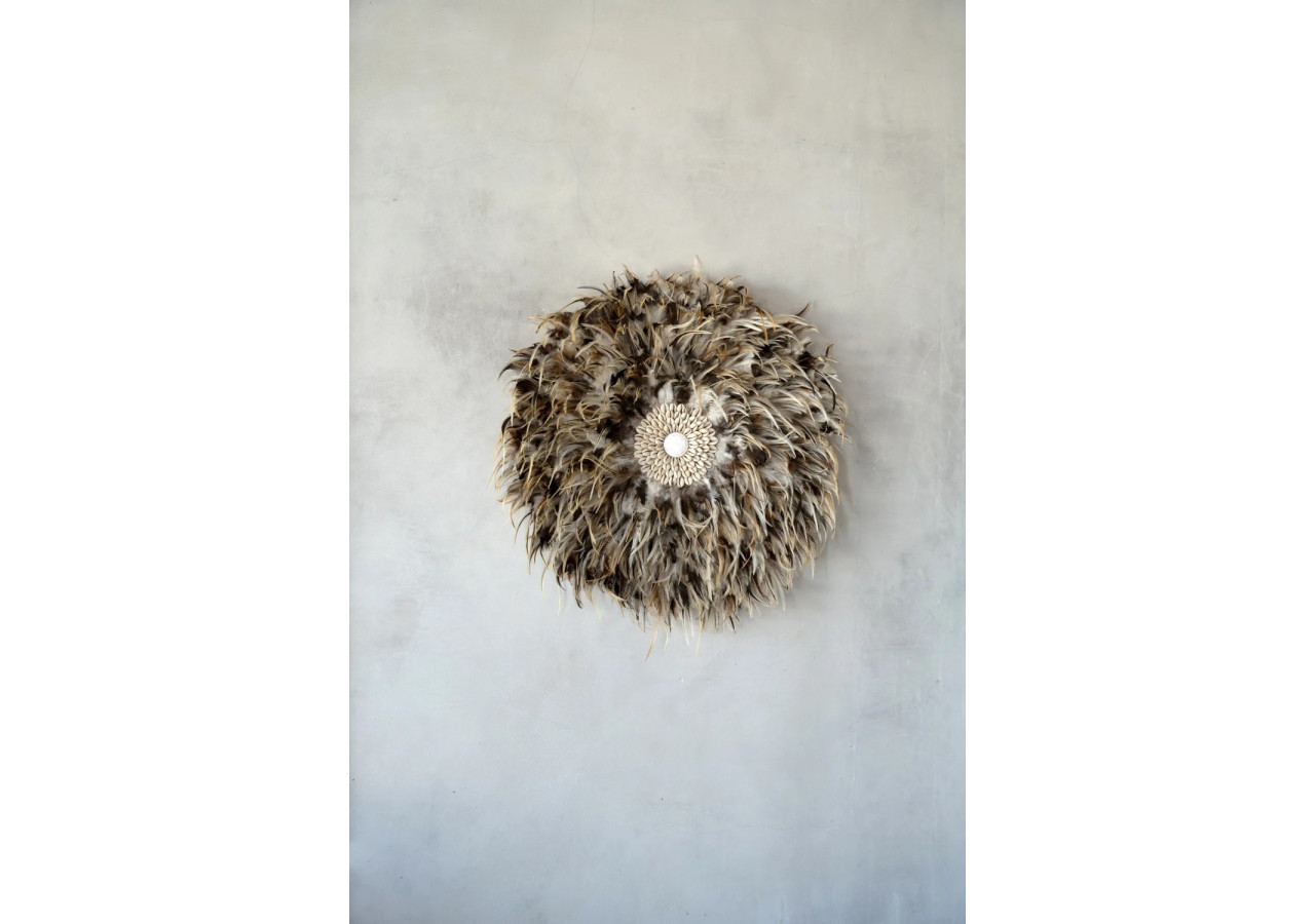 Affichage de Plumes Juju - Gris Brun - M - Élégance Bohème - BALE015GBr-M-50 - Bazar Bizar