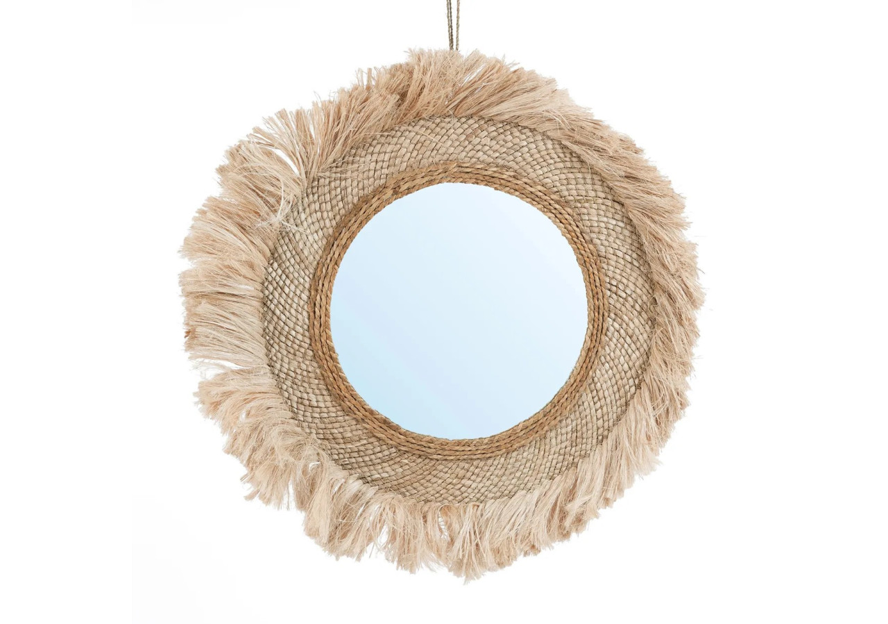 Miroir Capri - Naturel - L - Élégance Naturelle - JAPA026N-L-85 - Bazar Bizar