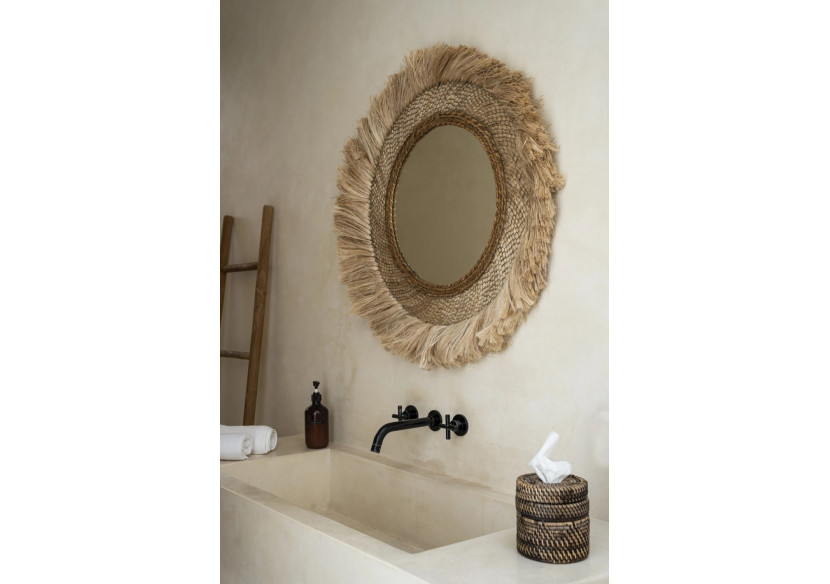 Miroir Capri - Naturel - L - Élégance Naturelle - JAPA026N-L-85 - Bazar Bizar