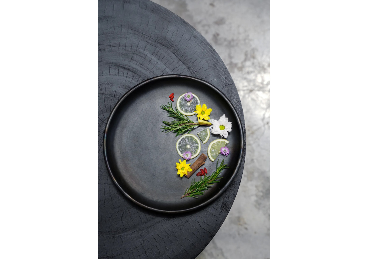 Assiette classique brûlée - Noir - Grande - JAES009B-L - Bazar Bizar