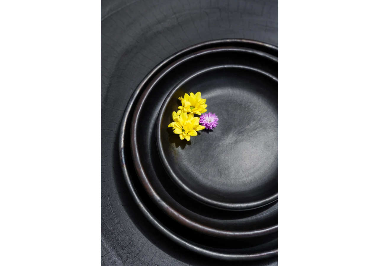 Assiette classique brûlée - Noir - Grande - JAES009B-L - Bazar Bizar