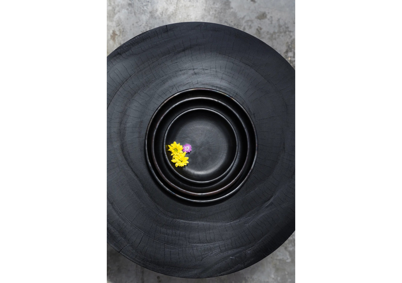 Assiette classique brûlée - Noir - Grande - JAES009B-L - Bazar Bizar