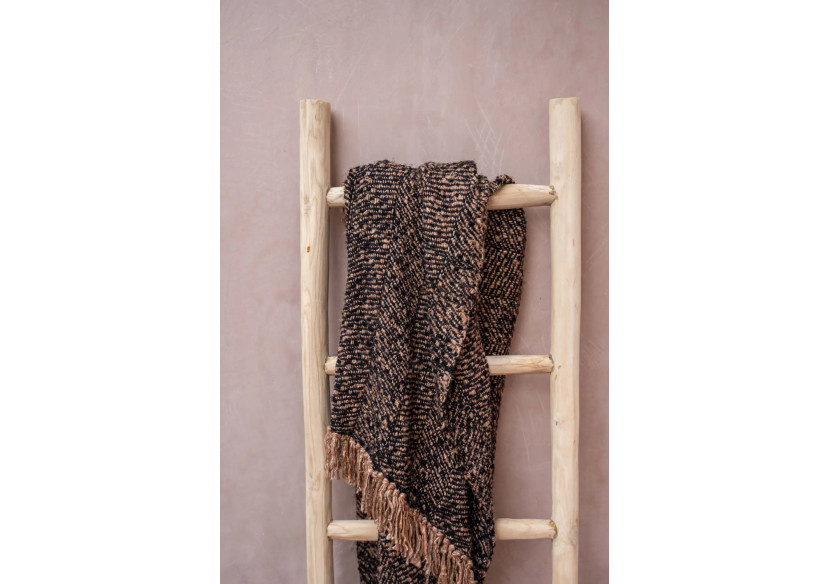 Plaid tissé à la main - Noir Cuivre - 40 - INIE002BCo - Bazar Bizar