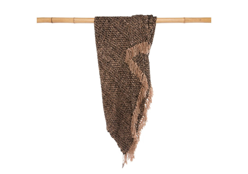 Plaid tissé à la main - Noir Cuivre - 40 - INIE002BCo - Bazar Bizar