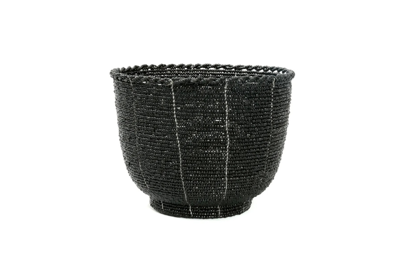 Panier en perles - Noir - Moyenne - BABE012B-M - Bazar Bizar