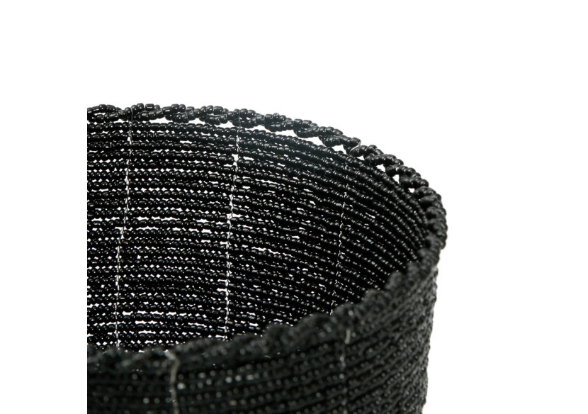 Panier en perles - Noir - Moyenne - BABE012B-M - Bazar Bizar